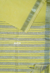 Lime Yellow – Fancy Cotton Saree with Embroidery Blouse